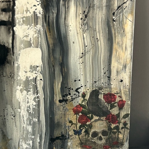 Original Abstract Painting Canvas Acrylic Mixed Media Signed Titled Wicked Spell - Picture 11 of 13